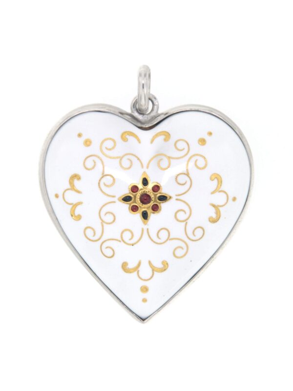 Pendentif gros coeur bombe blanc