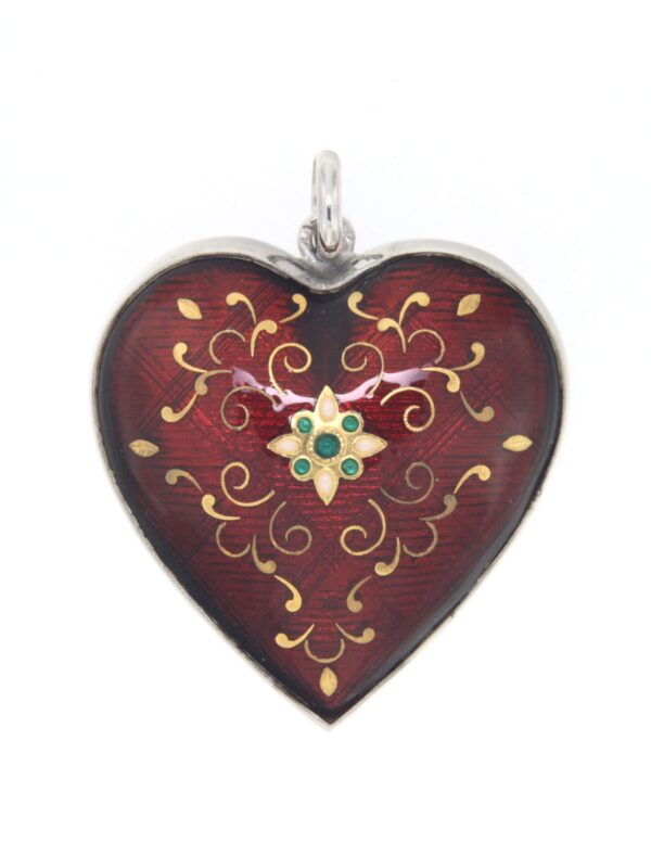 Pendentif gros coeur bombe  rouge
