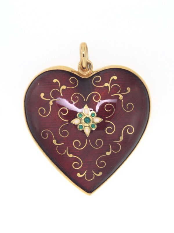 Pendentif gros coeur bombe rouge