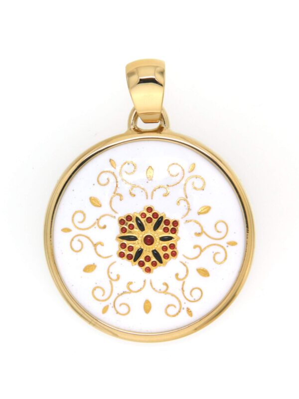 Pendentif gros rond blanc