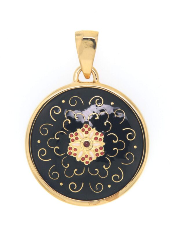 Pendentif gros rond noir
