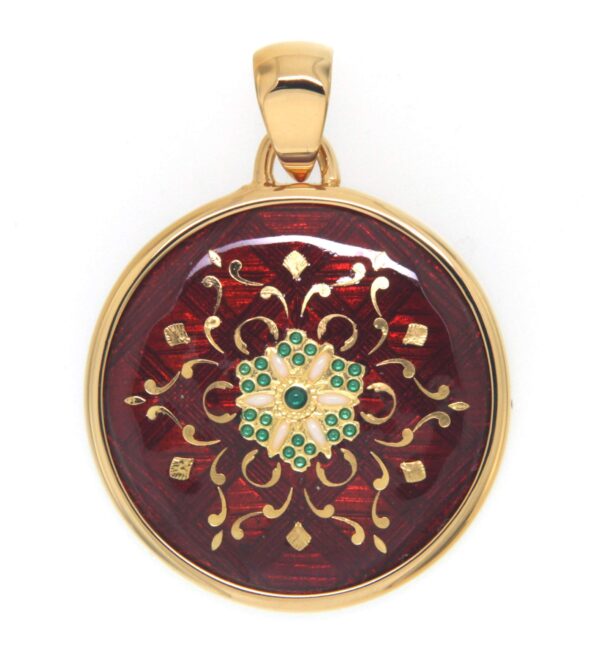 Pendentif gros rond rouge