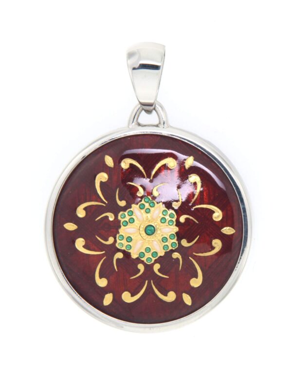 Pendentif gros rond rouge