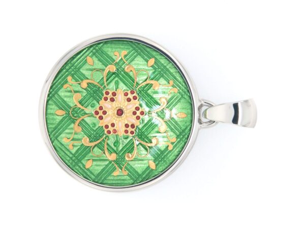 Pendentif gros rond vert chatreuse