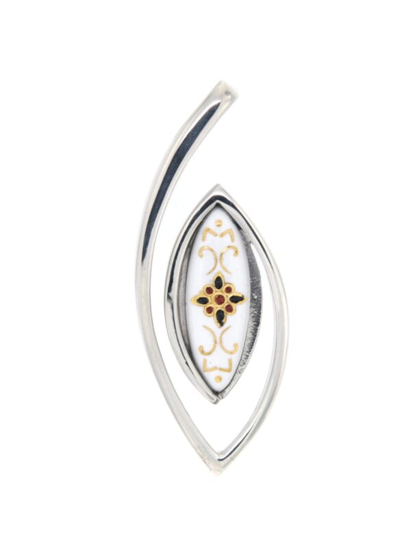 Pendentif navette blanc