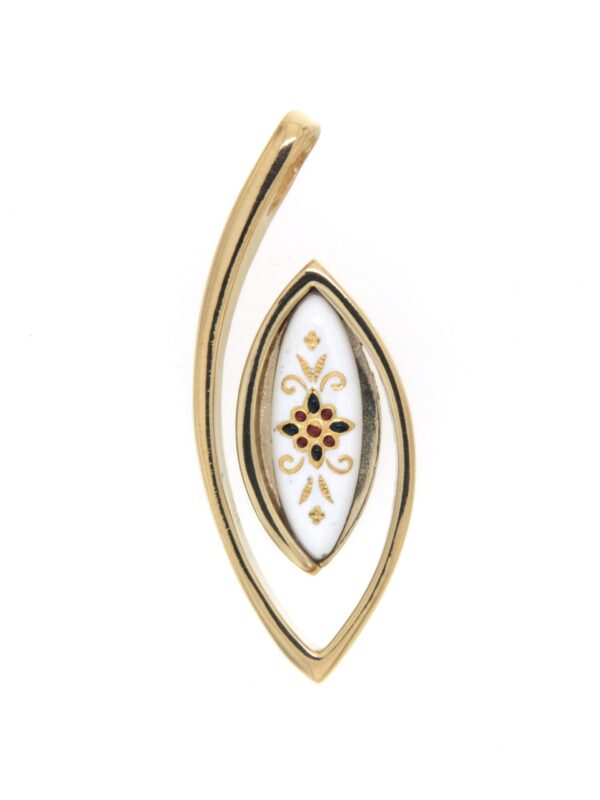 Pendentif navette blanc