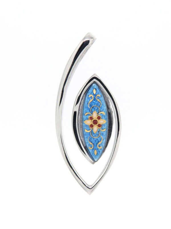 Pendentif navette bleu azur