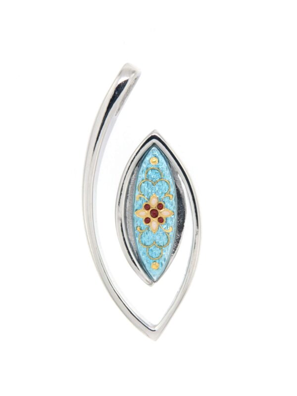 Pendentif navette bleu ciel