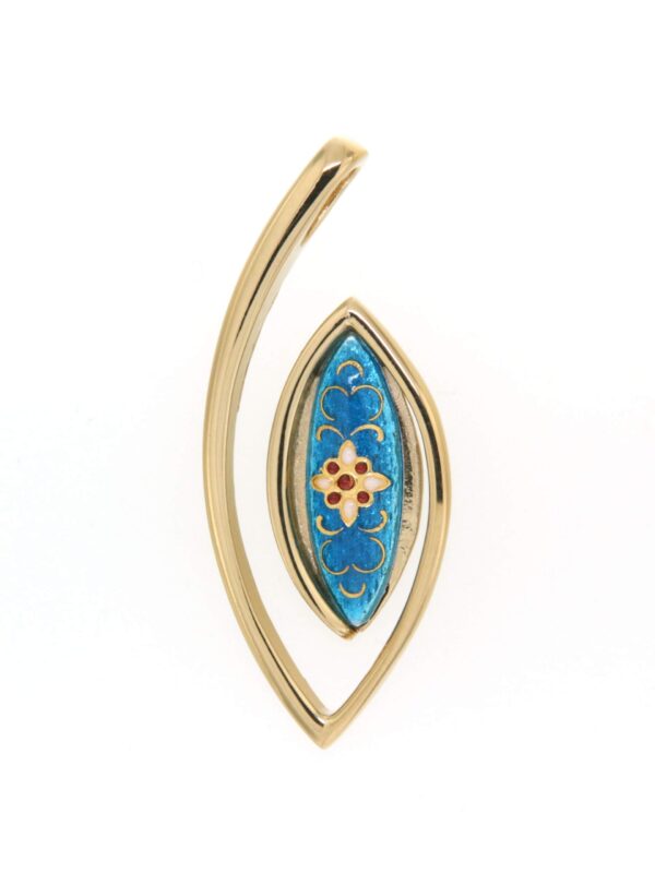Pendentif navette bleu turquoise
