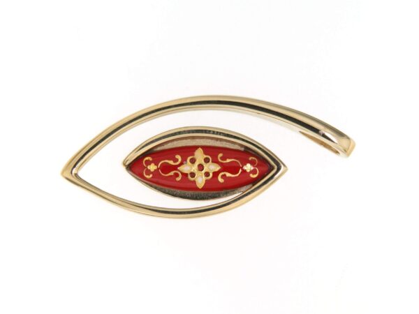 Pendentif navette rouge cerise