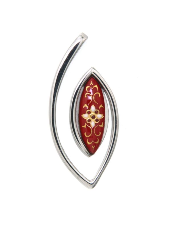 Pendentif navette rouge cerise