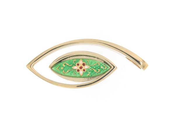 Pendentif navette vert chartreuse