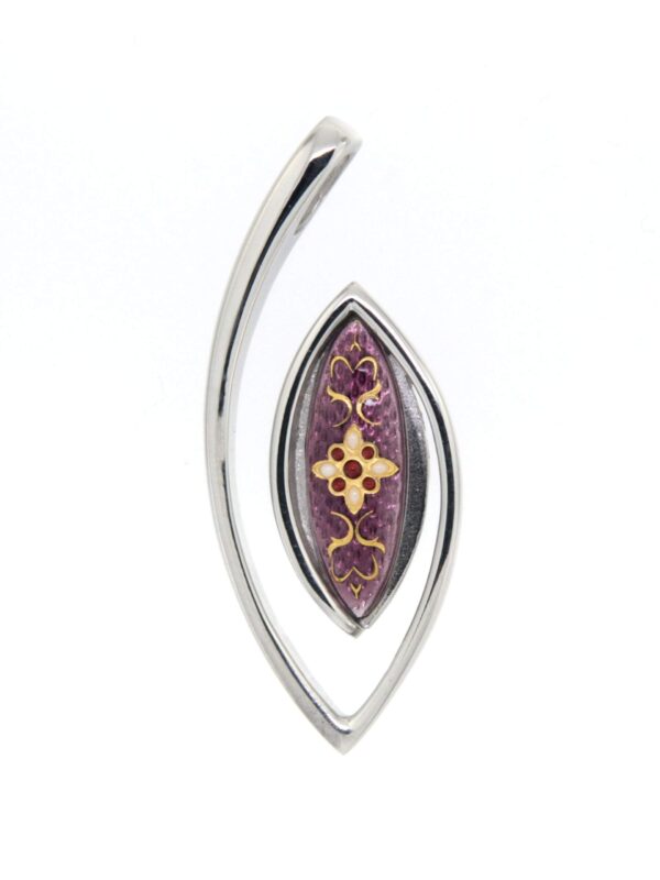 Pendentif navette violet lilas