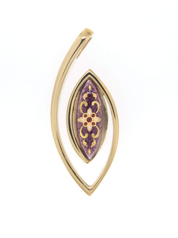 Pendentif navette violet lilas