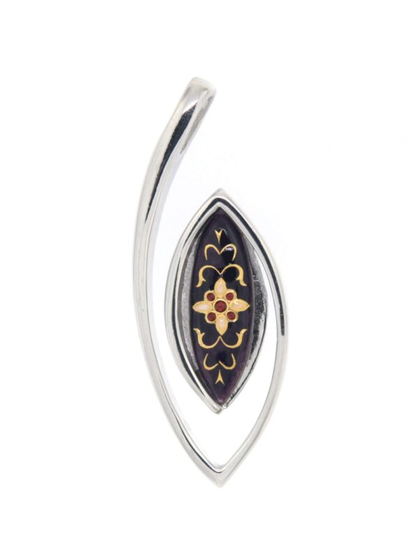 Pendentif navette violet prune