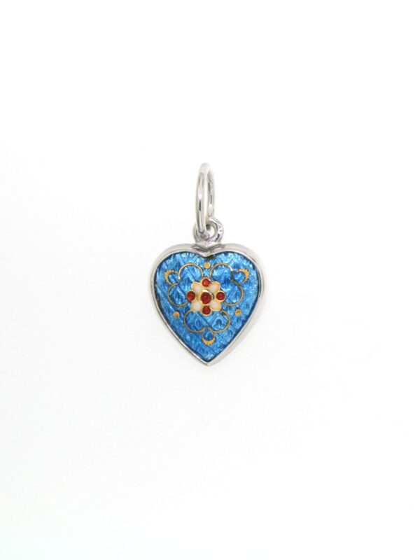 Pendentif petit coeur bleu azur