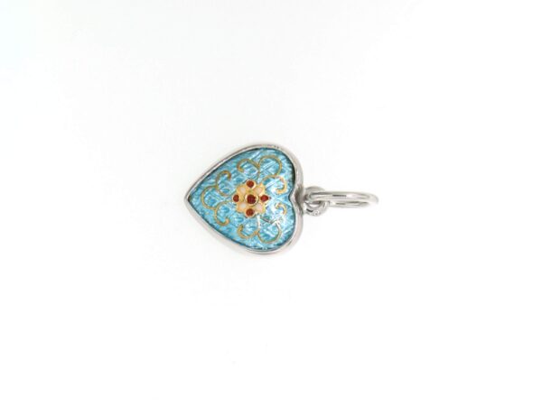 Pendentif petit coeur bleu ciel