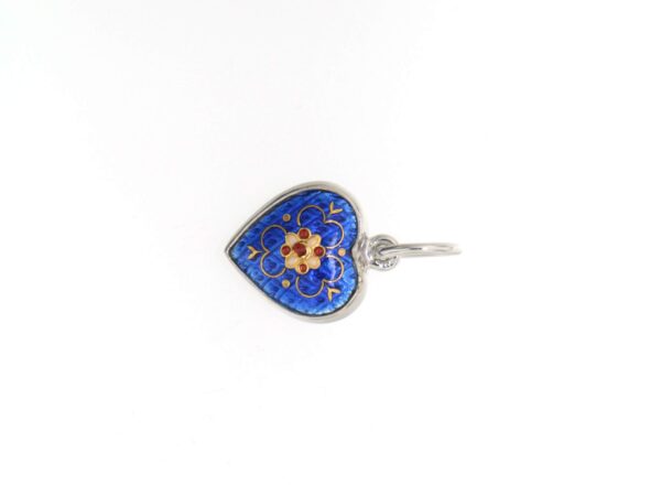 Pendentif petit coeur bleu de bresse