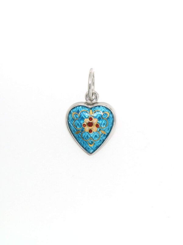 Pendentif petit coeur bleu turquoise