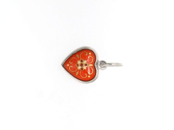 Pendentif petit coeur  orange