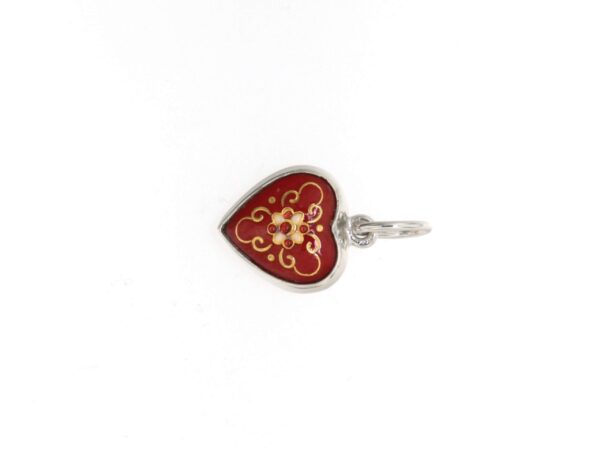 Pendentif petit coeur rouge cerise