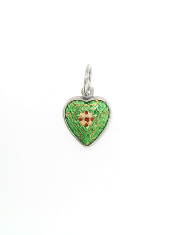 Pendentif petit coeur vert chartreuse