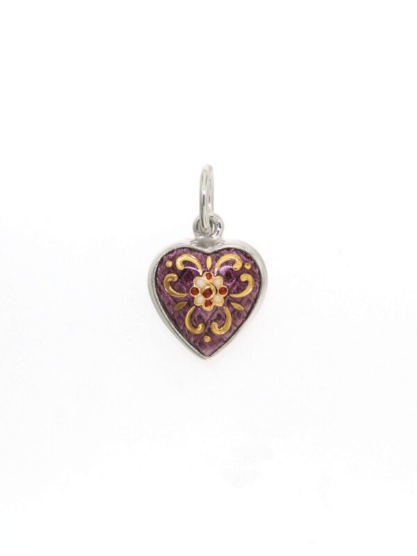Pendentif petit coeur violet lilas
