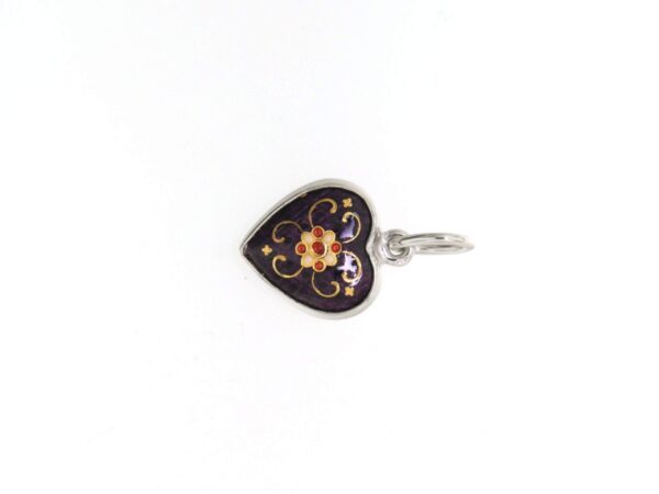 Pendentif petit coeur violet prune