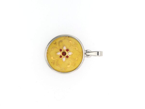 Pendentif petit rond bombe jaune
