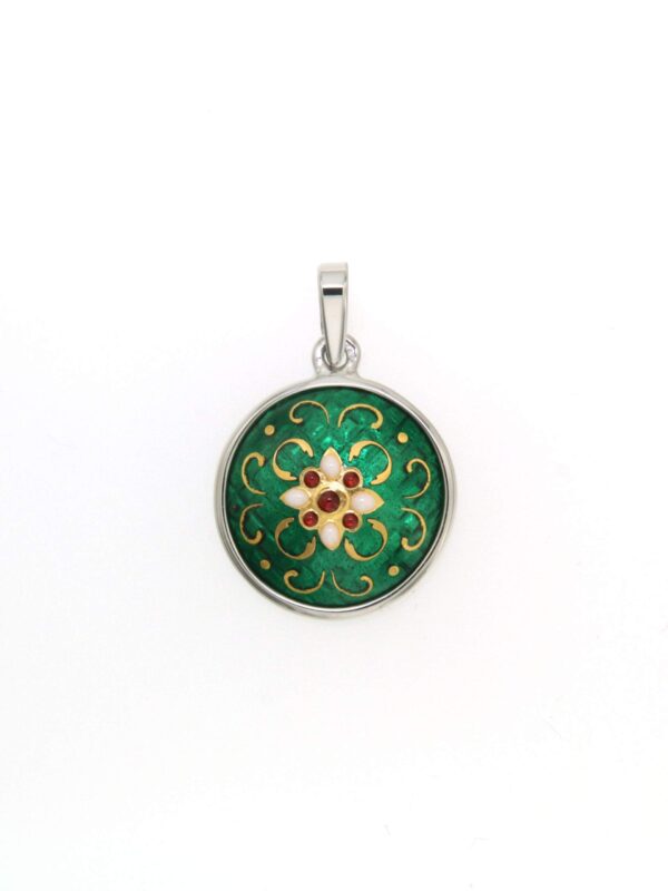 Pendentif petit rond bombe  vert