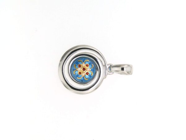 Pendentif petit spirale bleu azur