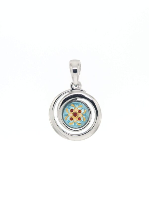 Pendentif petit spirale bleu ciel