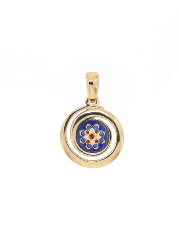 Pendentif petit spirale bleu de bresse