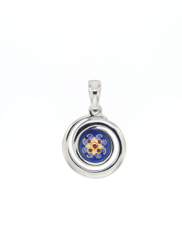 Pendentif petit spirale bleu de bresse