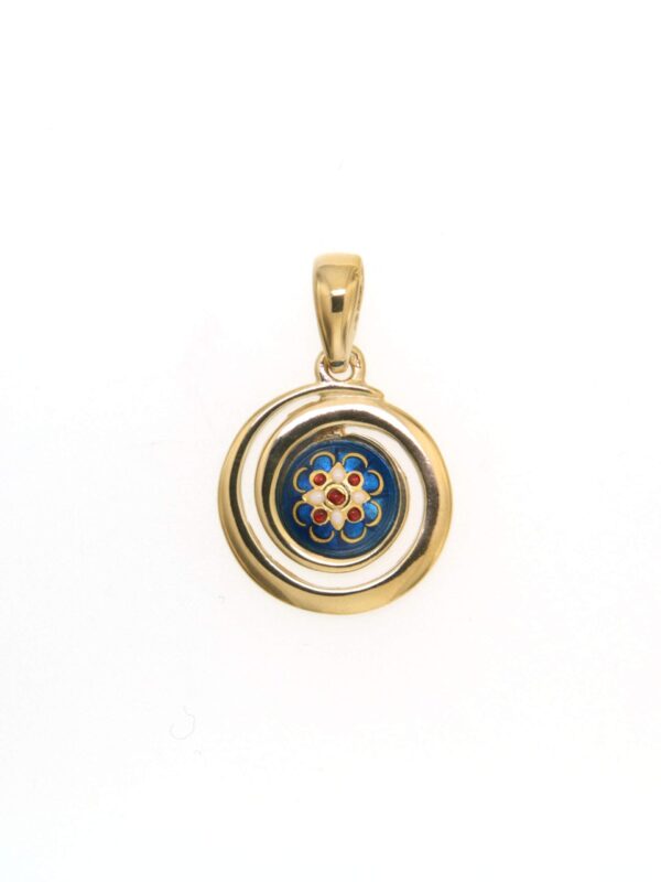 Pendentif petit spirale bleu electrique