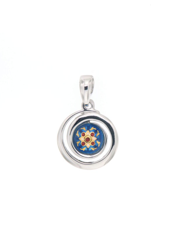 Pendentif petit spirale bleu electrique