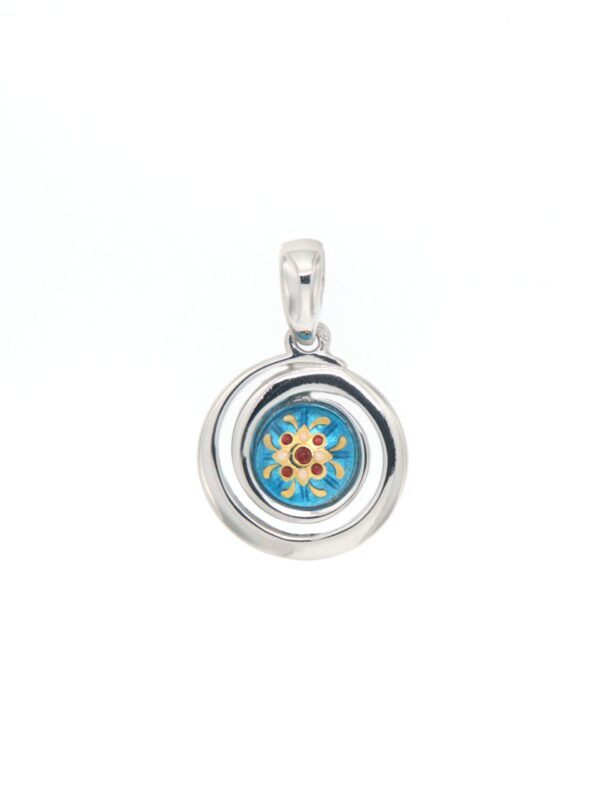 Pendentif petit spirale bleu turquoise