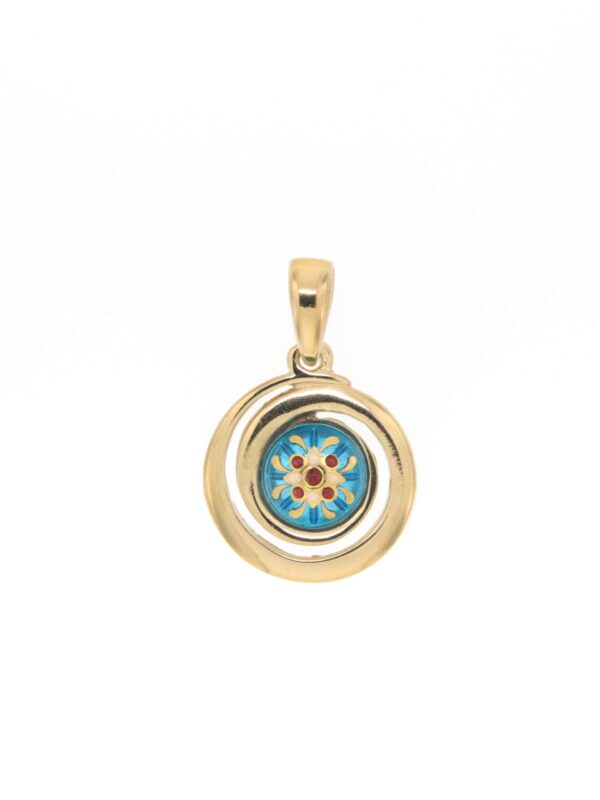 Pendentif petit spirale bleu turquoise