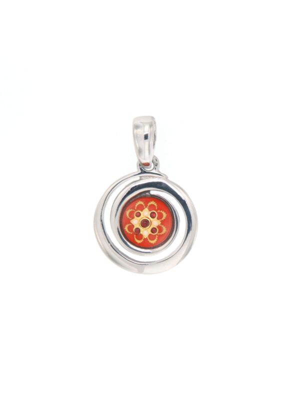 Pendentif petit spirale orange