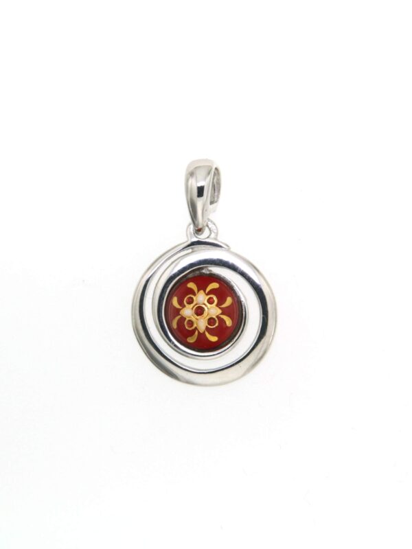 Pendentif petit spirale rouge cerise
