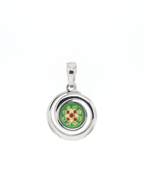Pendentif petit spirale vert chartreuse