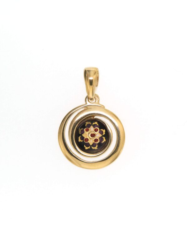 Pendentif petit spirale violet prune
