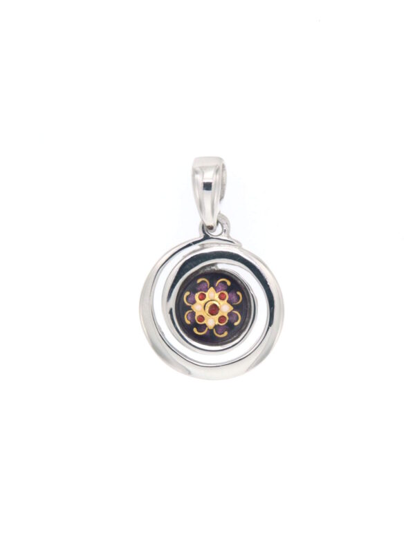 Pendentif petit spirale violet prune