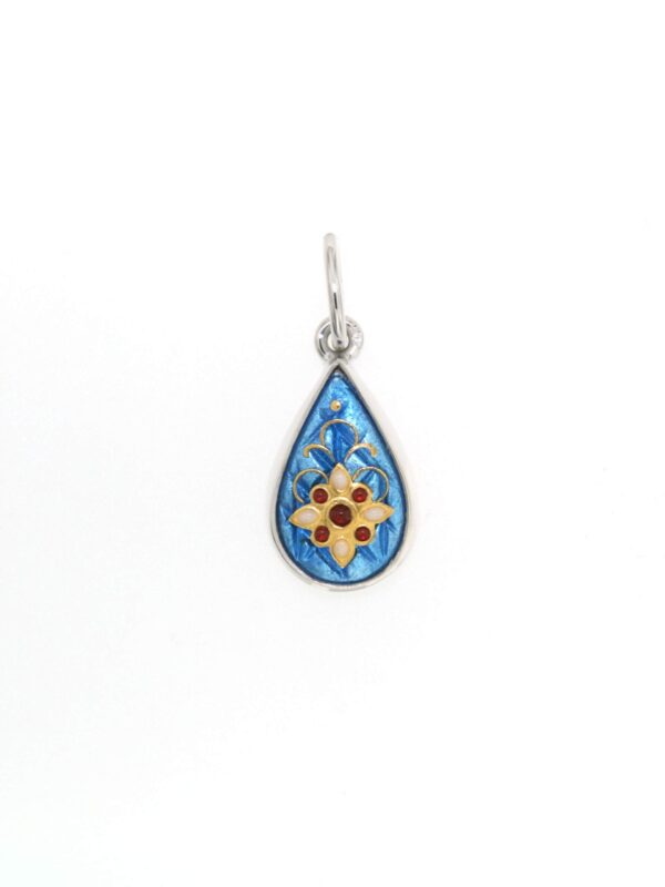 Pendentif petite goutte bleu azur