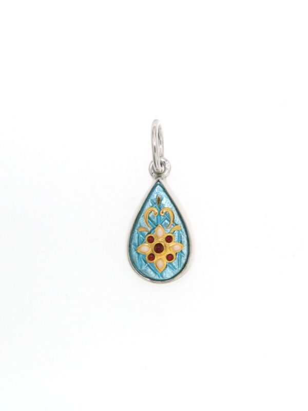 Pendentif petite goutte bleu ciel