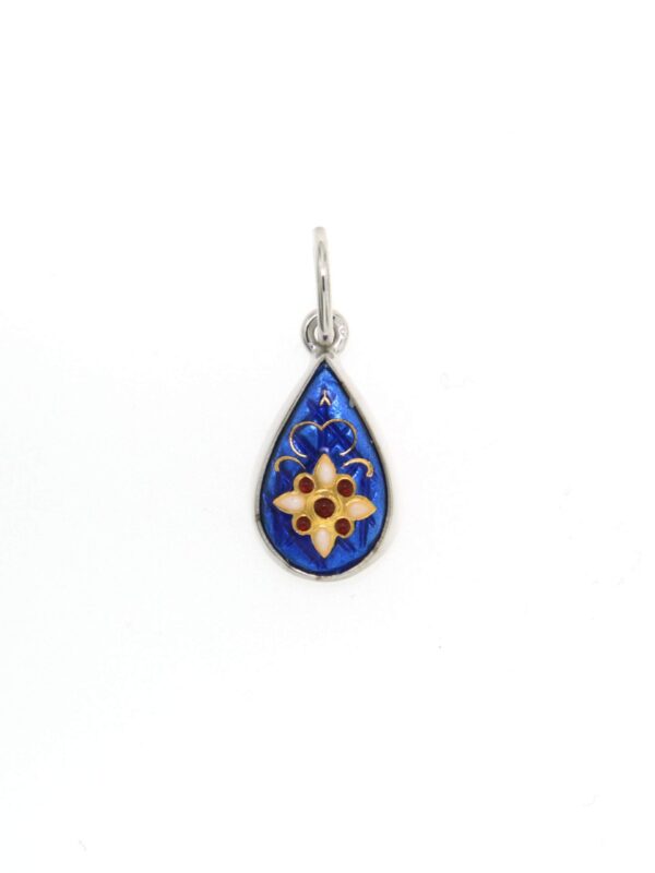 Pendentif petite goutte bleu de bresse