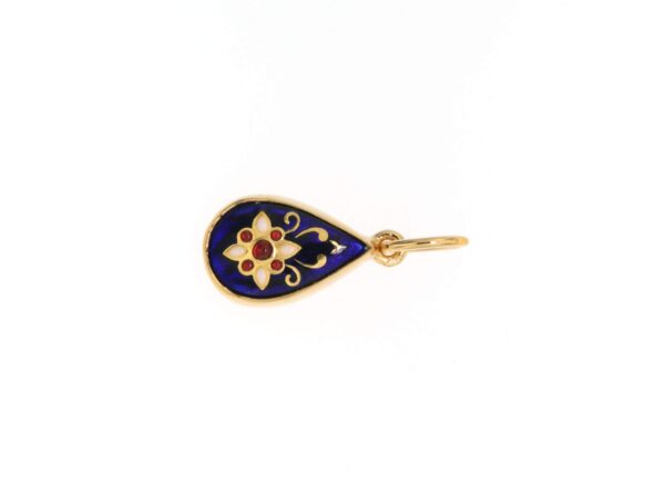 Pendentif petite goutte bleu de sevre