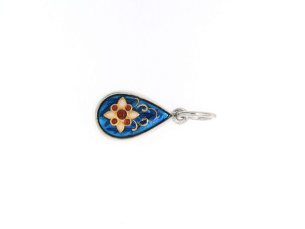 Pendentif petite goutte bleu electrique