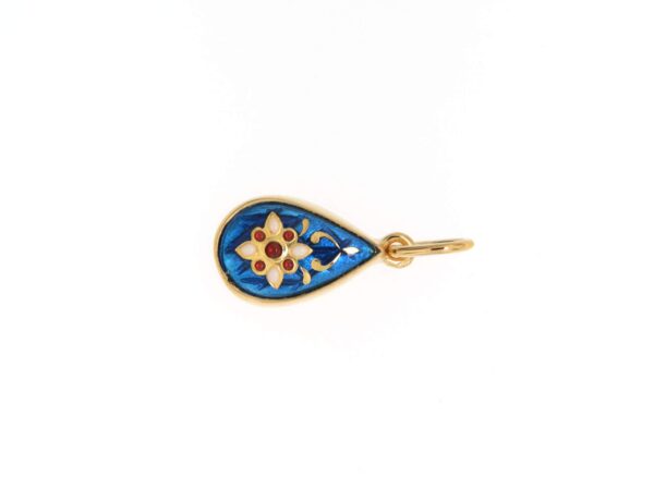 Pendentif petite goutte bleu eléctrique