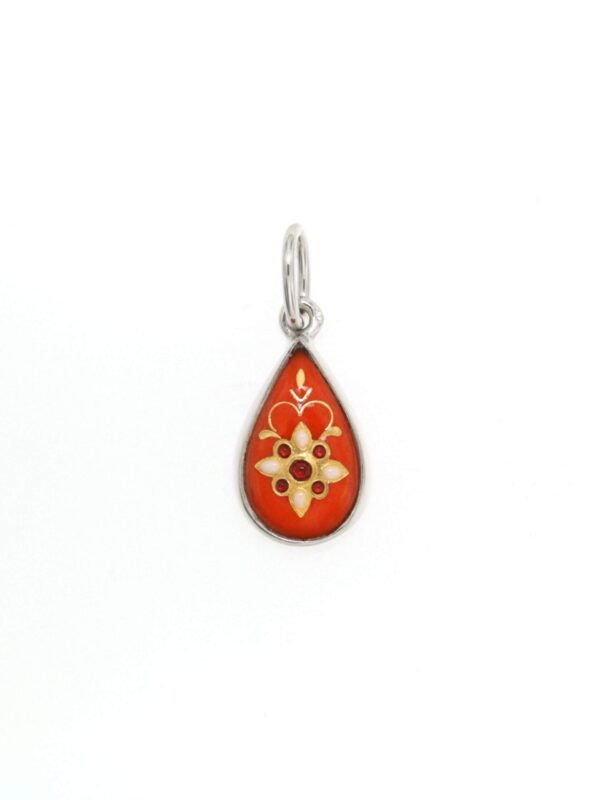 Pendentif petite goutte  orange